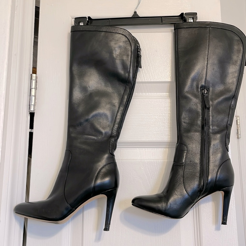 Nine West black leather boots size 5
